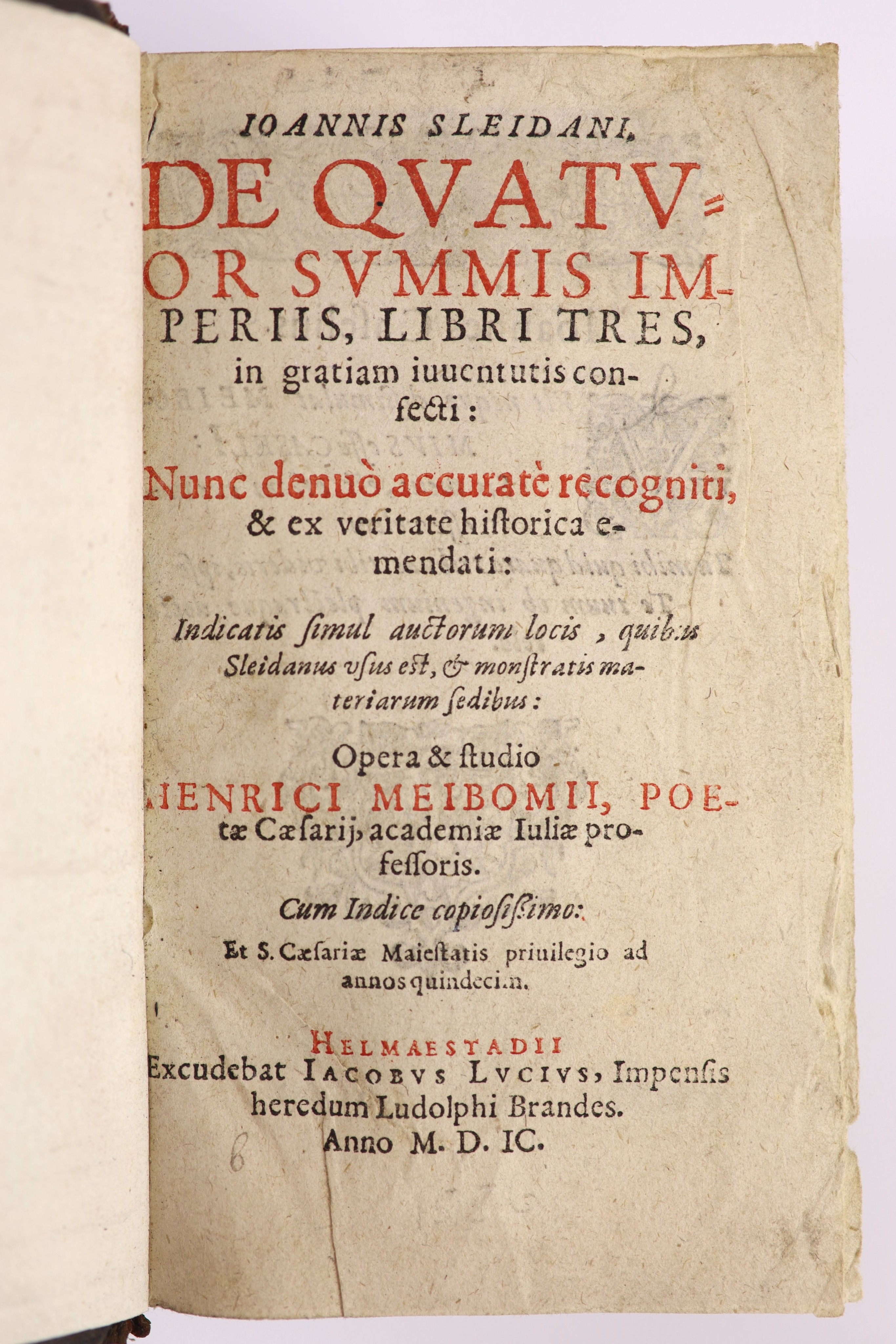 Sleidan, Johann. De Quatuor Summis Imperiis...